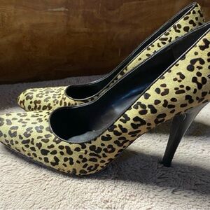 Aldo Yellow and Black Leopard Heels